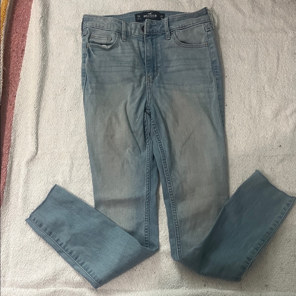 (310)Hollister Women's Sky Blue Skinny Jeans